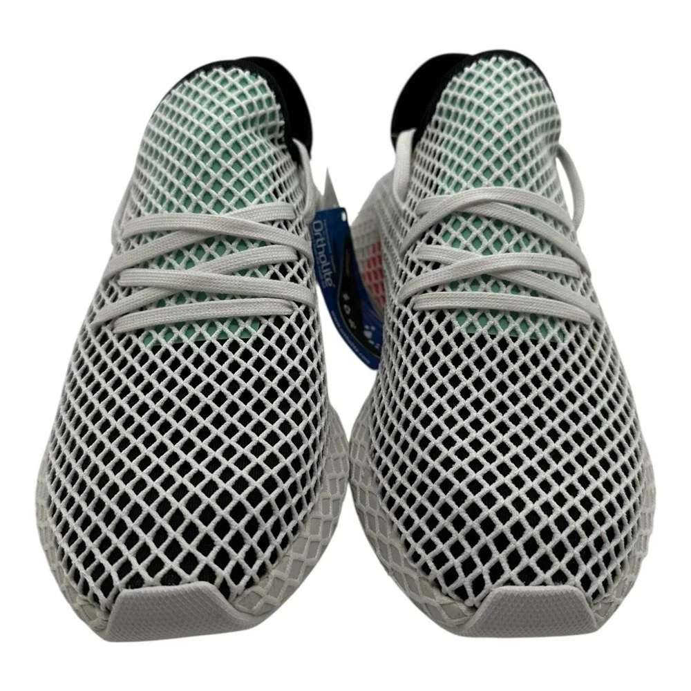 Adidas Deerupt‎ Runner Running Shoes Mens 11.5 Black/Green/White Sneakers B28076